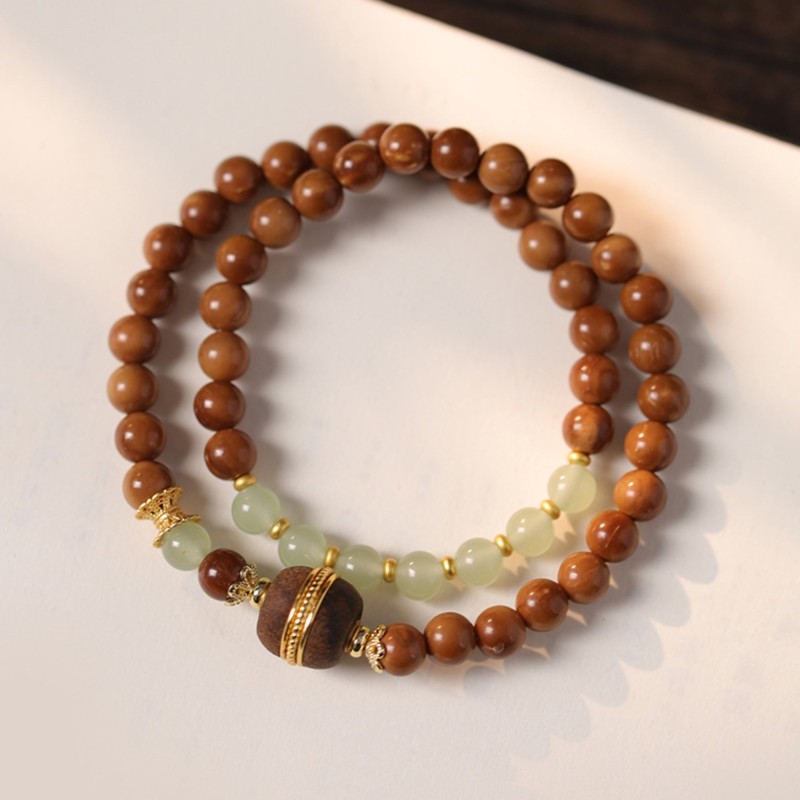 Jade Agate Bodhi Mala Bracelet