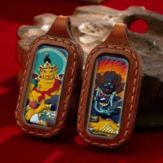 KyLin Aura Double-sided Hand-painted Thangka Buddha Pendant