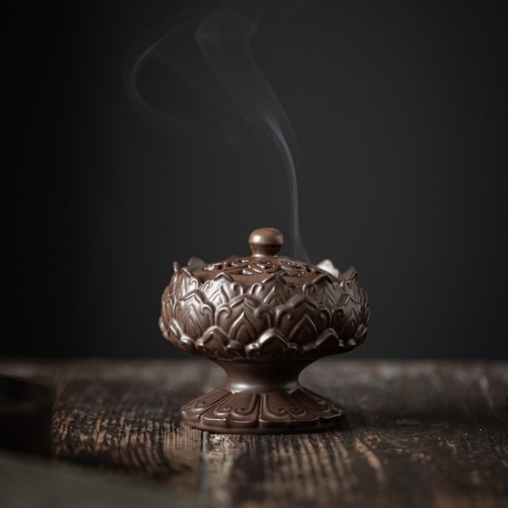 KyLin Aura Lotus Platform Ceramic Incense Burner