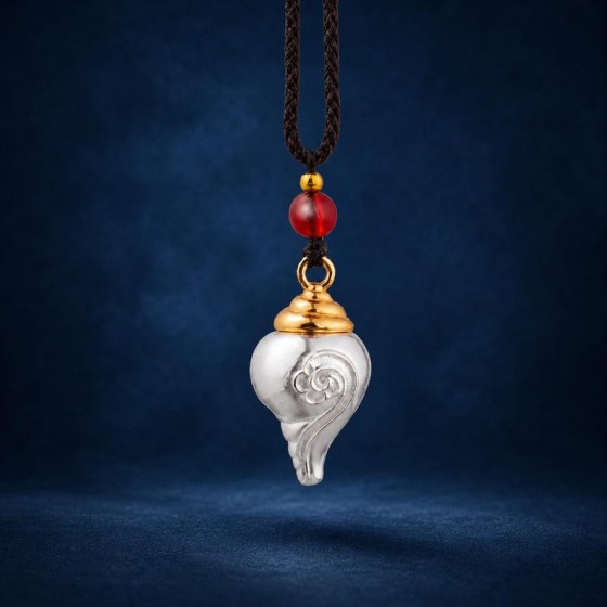 Openable Conch Shell Pendant Necklace, Silver Gold Prayer Box, Spiritual Shankha Jewelry