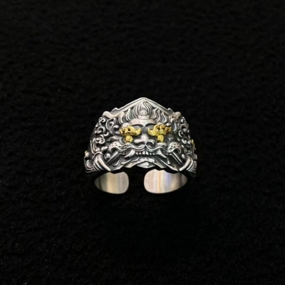 Tibetan Buddhist Hand-Carved Shri Bagche Ring