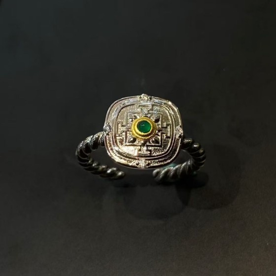 Tibetan Mandala Sterling Silver Adjustable Women’s Ring