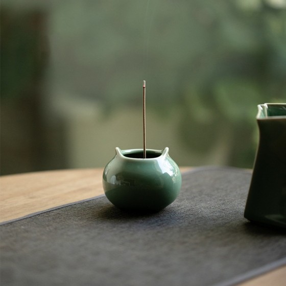 KyLin Aura Yue Kiln Celadon Zen Incense Burner