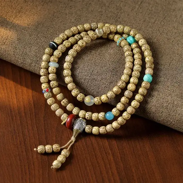 KyLin Aura 108-bead star-moon bodhi mala bracelet