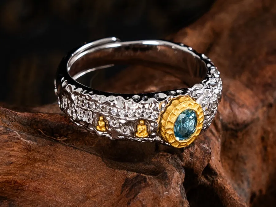Silver and brass tones used in Tibetan-inspired spiritual jewelry