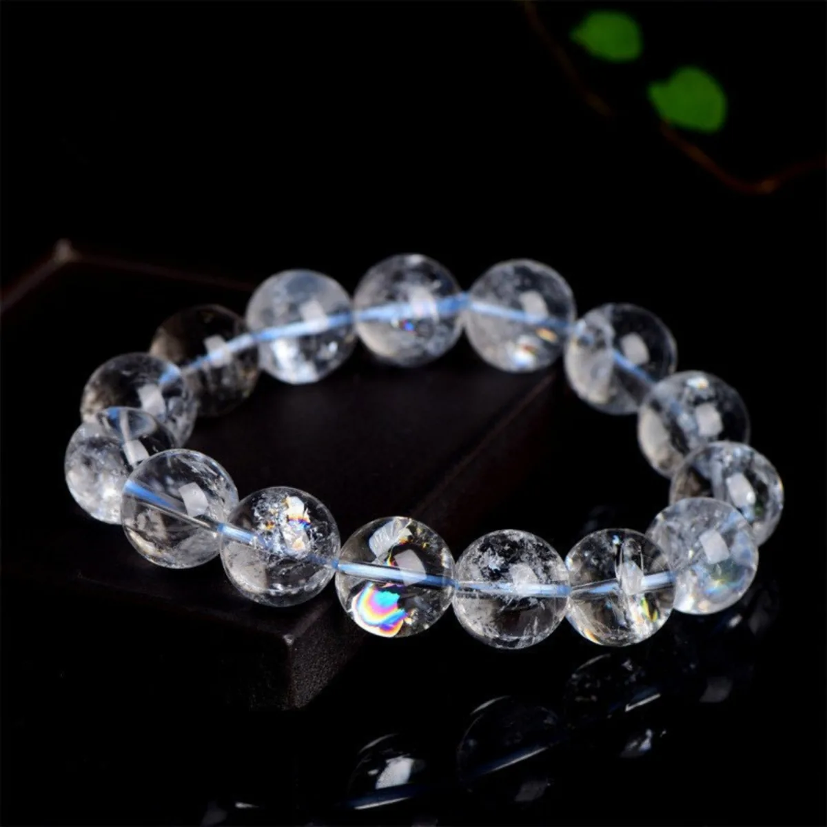 KyLin Aura rainbow white crystal prayer bead bracelet