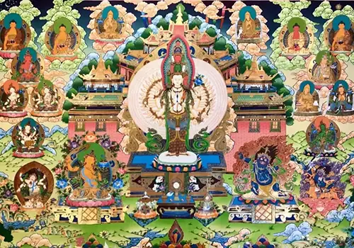 Thousand-Armed Guanyin Thangka: Compassion, Protection, and Tibetan Buddhist Art