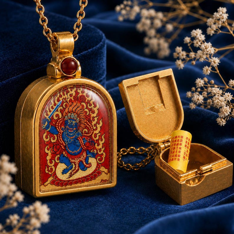 Secret compartment sword miniature art locket necklace